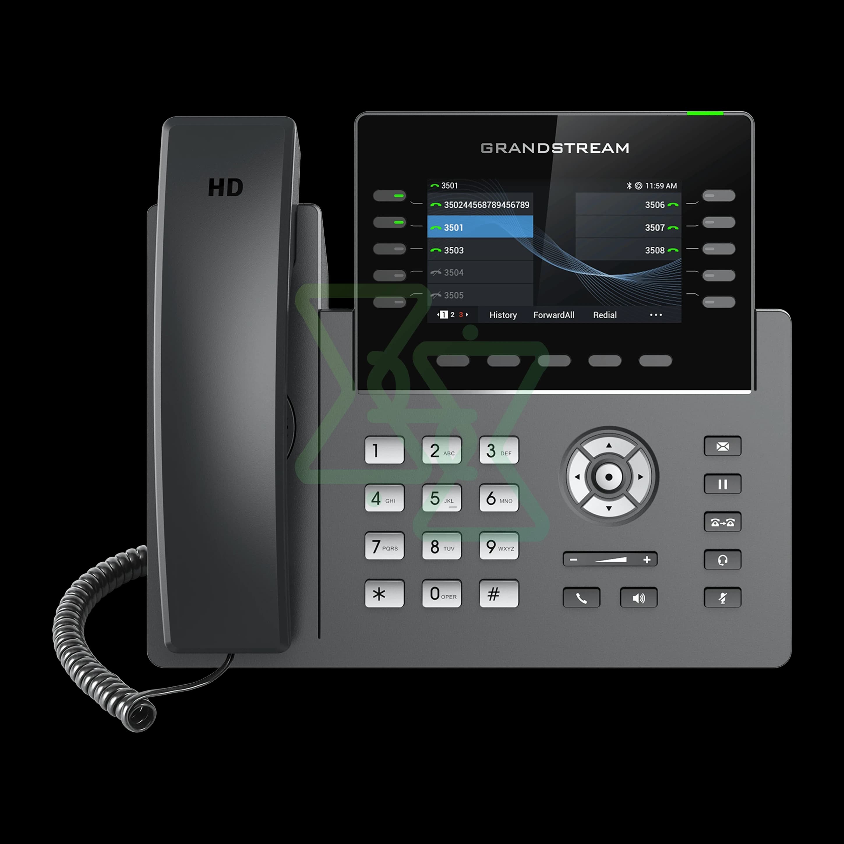 Grandstream GRP2615 – Telefon IP profesional cu 10 linii, Wi-Fi, Bluetooth și porturi Gigabit